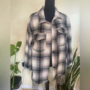 Laundry by Shelli Segal Fringe Shacket